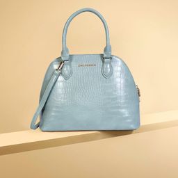 Lino Perros Green Croc-Textured Handheld Bag with Detachable Sling Strap-picture-24