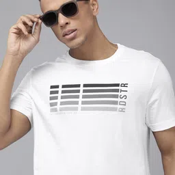 Roadster Men White Typography Printed Pure Cotton T-shirt-picture-19
