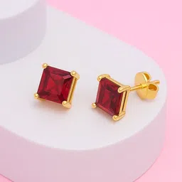 Zisthi 925 Sterling Silver Gold-Plated Cubic Zirconia Studded Square Shaped Studs-picture-21