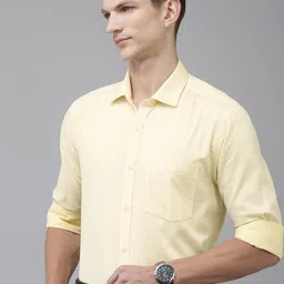 Park Avenue Pure Cotton Self Design Textured Slim Fit Opaque Formal Shirt-image-53