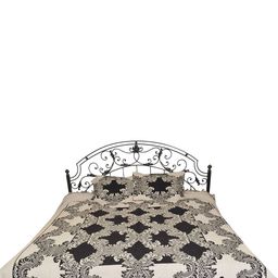 Exotic India Black & White Floral Cotton 300 TC Queen Bedsheet with 2 Pillow Covers-picture-40