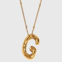 AQUASTREET 18K Gold Plated Waterproof Antitarnish Initial Letter G Pendant Necklace-image-24