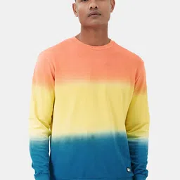 The Souled Store Men Multicoloured Tie Dye Colourblocked Cotton Sweatshirt-picture-14