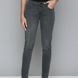 Levis Women Grey 710 Super Skinny Fit Heavy Fade Stretchable Jeans-image-67