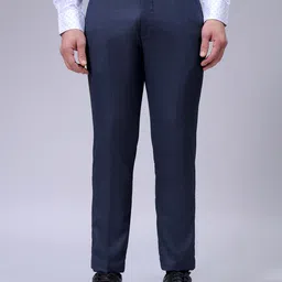 The Indian Garage Co. X Luxe Men Checked Slim Fit Formal Trousers-picture-28