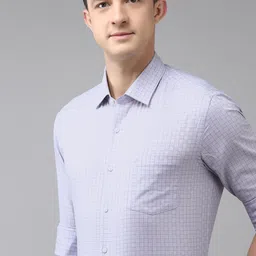 Arrow Men Grey & Black Manhattan Slim Fit Grid Tattersall Checked Pure Cotton Formal Shirt-picture-21