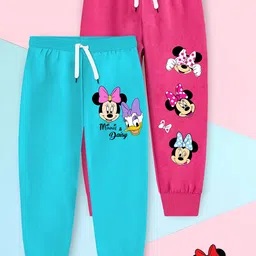 Disney By Miss and Chief Girls Pack Of 2 Minnie Mouse Printed Cotton Mid-Rise Joggers-image-65