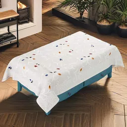 WEAVERS VILLA White Printed 4 Seater Cotton Net Center Table Cover-image-91