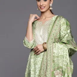 Libas Floral Yoke Design Regular Kurta with Trousers & With Dupatta-picture-20