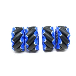 80mm-A Mecanum Wheel Compatible with 6.7mm Coupling (Pack of 4)-Blue image 4