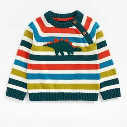 mothercare Infant Boys Multicoloured Pure Cotton Striped Sweatshirt image 5