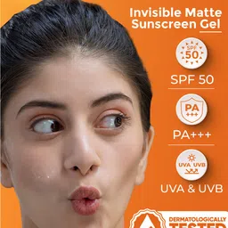 Streax Water Resistant SPF50 PA+++ Invisible Matte Sunscreen Gel with Vitamin C & E - 50ml image 2