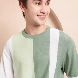 Mast & Harbour Colourblocked Drop-Shoulder Sleeves Oversized T-shirt image 5