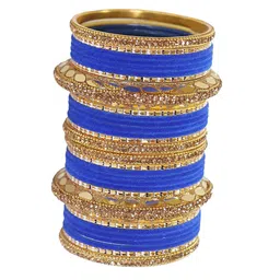 NMII Set Of 30 Mirror & Zircon Gemstone Studded Bridal Bangles image 2