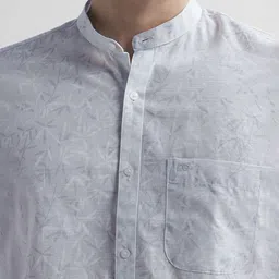 Peter England Casuals Men Slim Fit Band Collar Floral Printed Cotton Casual Shirt image 3