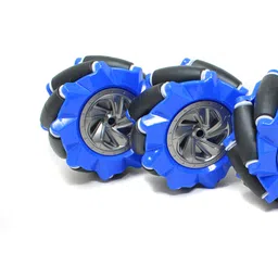 80mm-A Mecanum Wheel Compatible with 6.7mm Coupling (Pack of 4)-Blue image 3