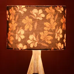 Black Color Flower Printed Table Lamp Shade by Green Girgit image 1