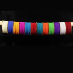 NMII Women Set of 6 Gold-Plated Studded & Matte Finish Bangles Set image 2