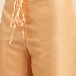 Rajnandini Peach-Coloured & Golden Embellished Semi-Stitched Dress Material image 3