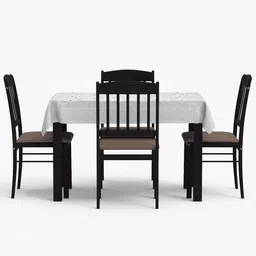 WEAVERS VILLA White Printed 4 Seater Cotton Net Center Table Cover image 3