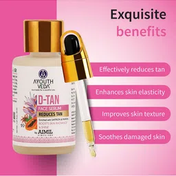 AYOUTHVEDA D-Tan Face Serum Enriched With Saffron & Papaya Reduces Tan-30ml image 3