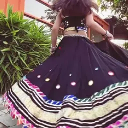 BAESD Girls Embroidered Mirror Work Ready to Wear Lehenga & Choli image 4