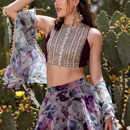 MABISH LUXE Embroidered Ready to Wear Lehenga Choli With Dupatta image 2