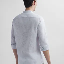 Peter England Casuals Men Slim Fit Band Collar Floral Printed Cotton Casual Shirt image 2