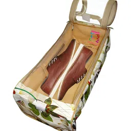 atorakushon Cream & Red 2 Pieces Reusable Travel Shoe Storage Organisers image 4