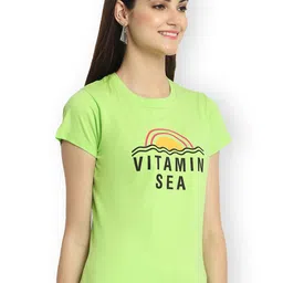 Fabflee Women Multicoloured 3 Printed V-Neck Extended Sleeves T-shirt image 5