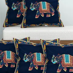 Lali Prints Blue & Yellow Set of 5 Floral Square Cushion Covers image 4