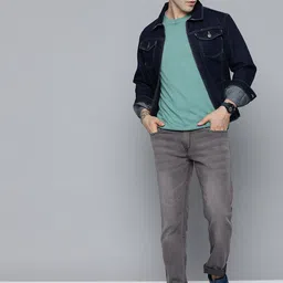 HERE&NOW Men Grey Slim Fit Light Fade Stretchable Jeans image 5