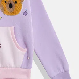 Monte Carlo Girls Colourblocked Printed Hooded Sheen Finished Sweatshirt image 5