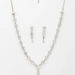 Anouk Women's Silver-Plated CZ-Studded Brass Handcrafted Jewellery Set image 5