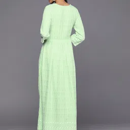 Libas Ethnic Motifs Embroidered Keyhole Neck Maxi Ethnic Dress image 5