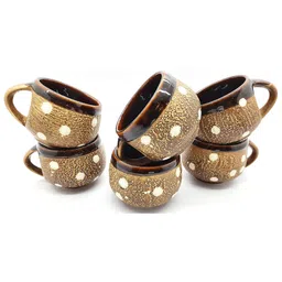 laghima jadon Brown Geometric Printed Ceramic Glossy Cups Set of Cups and Mugs image 3
