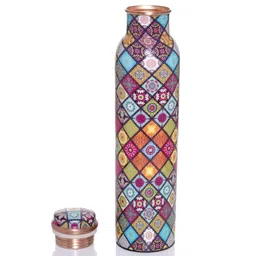 august collectives Abstract Multicolor Copper Water Bottle image 4