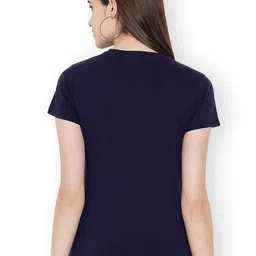 Fabflee Women Multicoloured 3 Printed V-Neck Extended Sleeves Applique T-shirt image 2