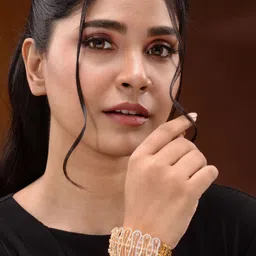 Saraf RS Jewellery Women Gold-Plated American Diamond Bangle-Style Bracelet image 4