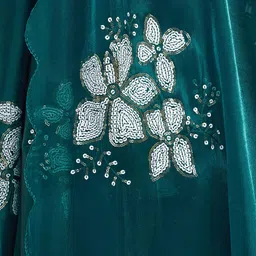 all about you Floral Embroidered Pure Chiffon Designer Saree image 4