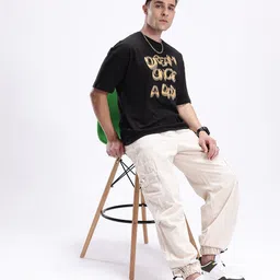 Kook N Keech Typography Printed Pure Cotton Oversized T-shirt image 3