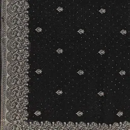 Leelavati Ethnic Motifs Embroidered Beads And Stones Pure Georgette Saree image 4