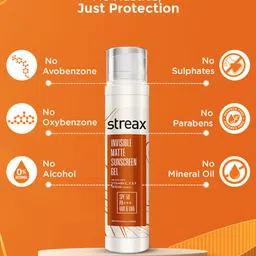 Streax Water Resistant SPF50 PA+++ Invisible Matte Sunscreen Gel with Vitamin C & E - 50ml image 4
