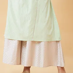 Globus Women Silver Foil Print Flared Ethnic Palazzos image 2