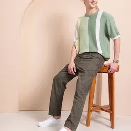 Mast & Harbour Colourblocked Drop-Shoulder Sleeves Oversized T-shirt image 2