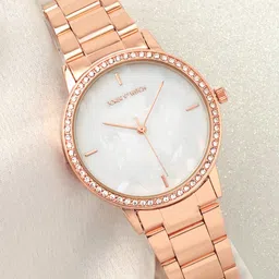 JOKER & WITCH Women White Dial & Rose Gold Toned Stainless Steel Bracelet Style Straps Analogue Watch-picture-22