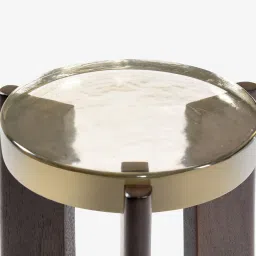 orange tree Prism Glass Top End Table In Gaj Finish Acacia Finish image 5