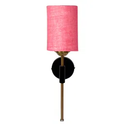 new era Antique Gold Wall Lamp with Pink Jute shade image 4