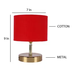 Devansh Metal table lamp with Red cotton Shade by New Era image 5
