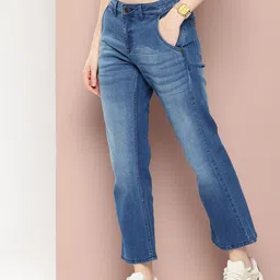 Harvard Women Kick Flared Boot Fit Heavy Fade Stretchable Cropped Jeans image 2